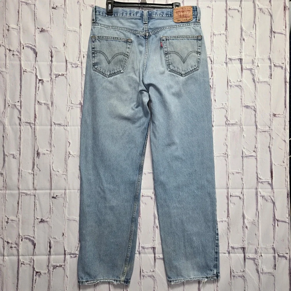 Y2K Levis 550 Relaxed‎ Fit Light Wash Blue Denim Jeans Mens 36x34 100% Cotton